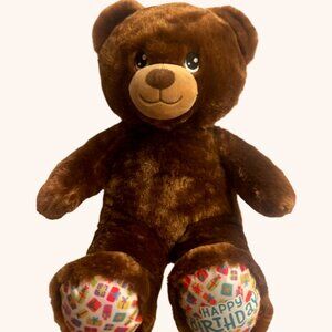 Build A Bear Birthday Brown Teddy Bear Plush BAB